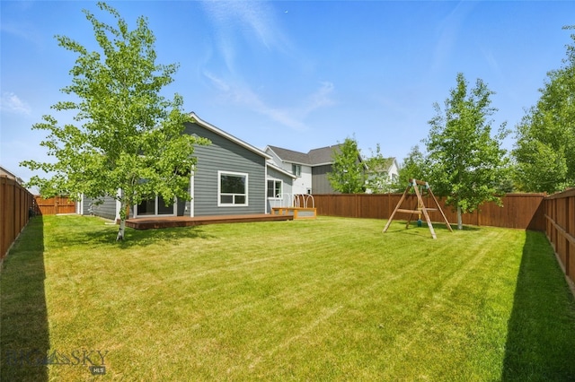 110 Ramshorn Peak Ln, Bozeman, MT 59718 - view of yard featuring a wooden deck