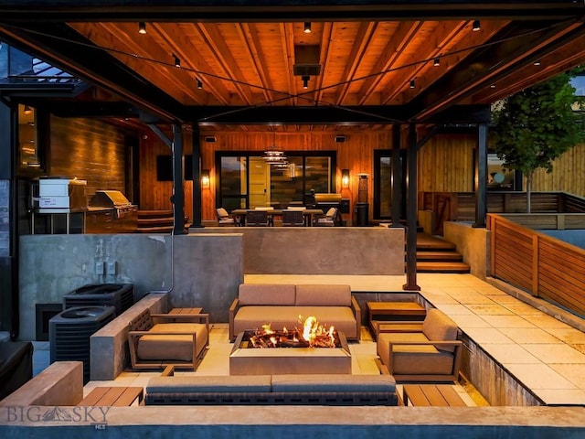 354 Brass Lantern Ct, Bozeman, MT 59715 - community lobby with wood walls and wood ceiling with exposed beams