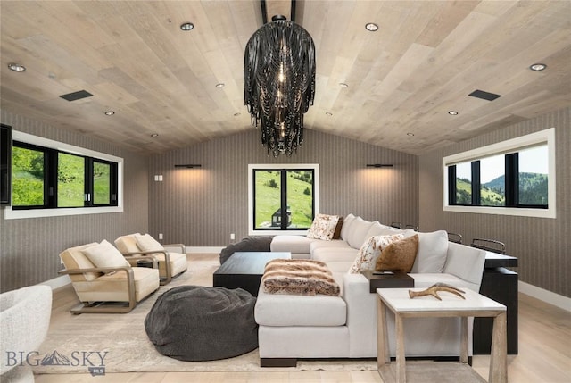 354 Brass Lantern Ct, Bozeman, MT 59715 - cinema with wood ceiling, lofted ceiling, light wood finished floors, recessed lighting, and baseboards