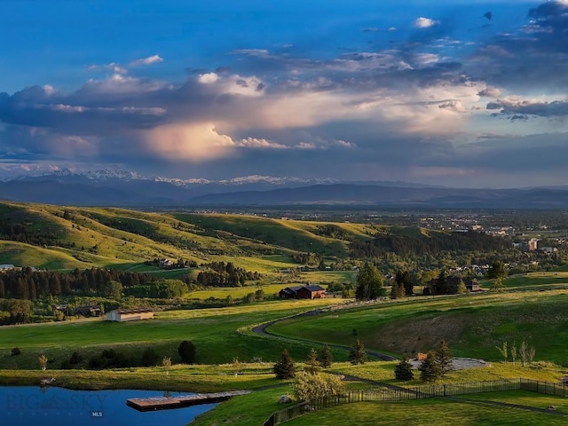 354 Brass Lantern Ct, Bozeman, MT 59715 - surrounding community featuring a water and mountain view and a view of countryside