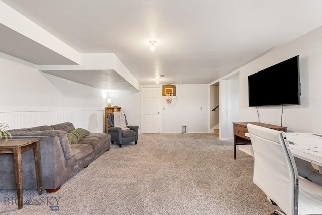 251 Price Rd, Three Forks, MT 59752 - living room with stairway and carpet floors