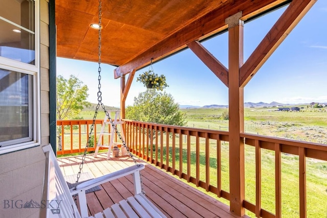 251 Price Rd, Three Forks, MT 59752 - wooden deck featuring a mountain view
