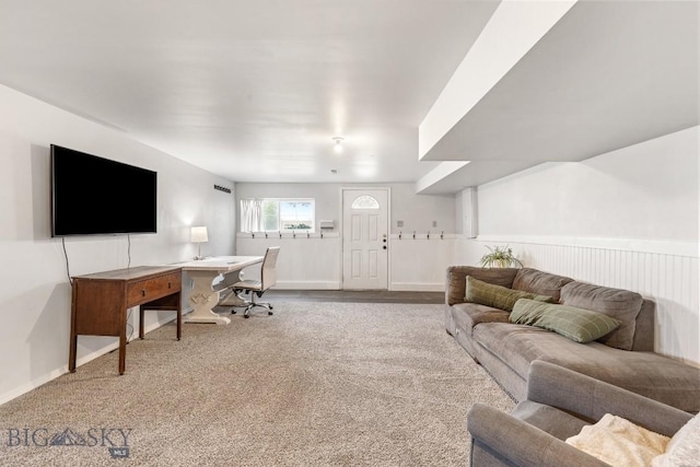 251 Price Rd, Three Forks, MT 59752 - living area featuring carpet, baseboards, and an office area
