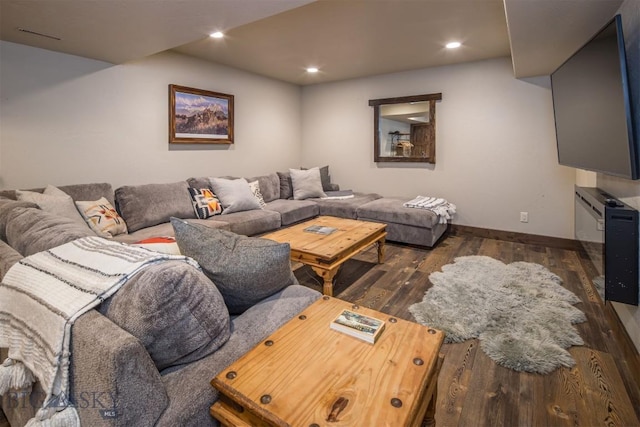 TBD Buttermilk Court, West Yellowstone, MT 59758 - living area featuring dark wood finished floors, recessed lighting, and baseboards