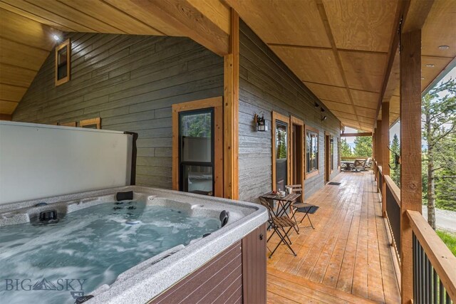 TBD Buttermilk Court, West Yellowstone, MT 59758 - deck featuring a hot tub
