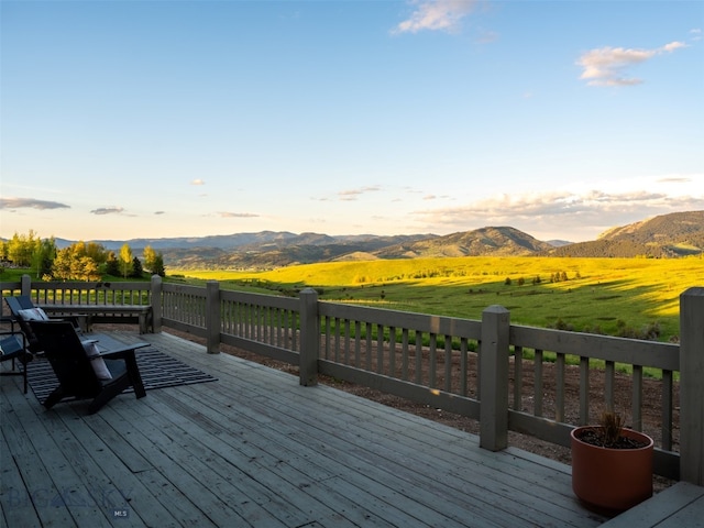 370 Star Ridge Rd, Bozeman, MT 59715 - wooden terrace with a mountain view