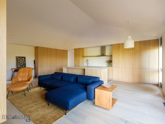 370 Star Ridge Rd, Bozeman, MT 59715 - living area featuring light wood-style flooring and lofted ceiling