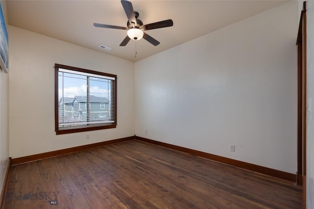 4364 Brookside Ln, Bozeman, MT 59718 - empty room with dark wood-style floors, baseboards, and ceiling fan