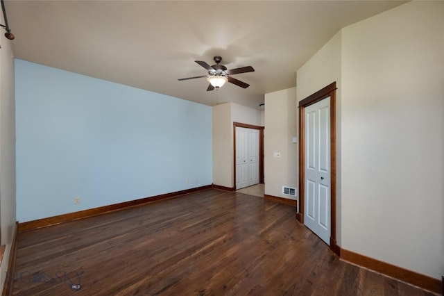 4364 Brookside Ln, Bozeman, MT 59718 - unfurnished room featuring a ceiling fan, wood finished floors, and baseboards