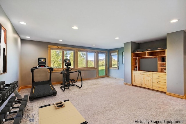 2594 Star Ridge Rd, Bozeman, MT 59715 - workout area featuring recessed lighting and carpet flooring