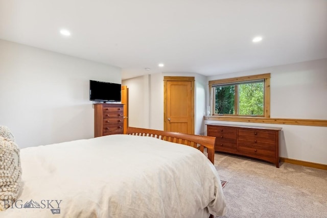 2594 Star Ridge Rd, Bozeman, MT 59715 - bedroom with recessed lighting and light colored carpet
