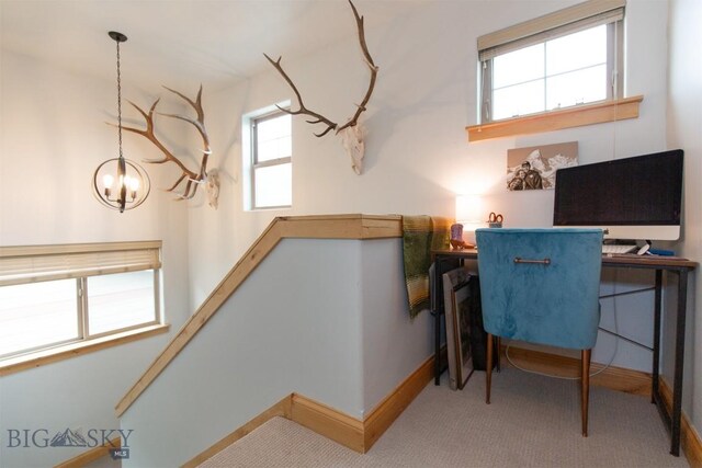 975 Jessie Way, Bozeman, MT 59715 - carpeted office space with a chandelier and baseboards