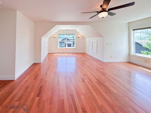 2475 Rose St, Bozeman, MT 59718 - bonus room with light wood-type flooring, plenty of natural light, a ceiling fan, and baseboards