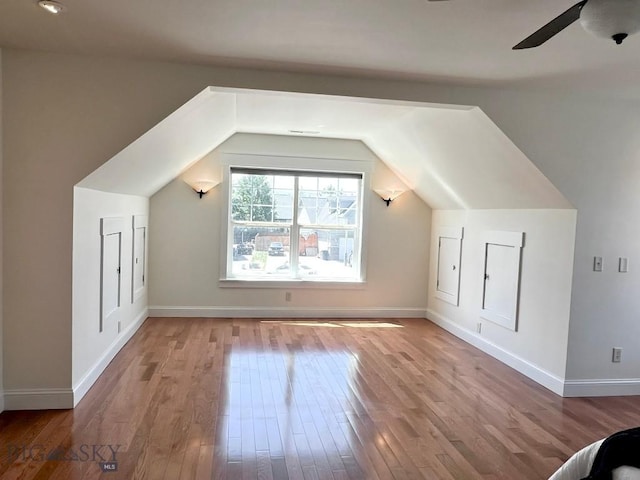 2475 Rose St, Bozeman, MT 59718 - bonus room with ceiling fan, wood finished floors, and vaulted ceiling