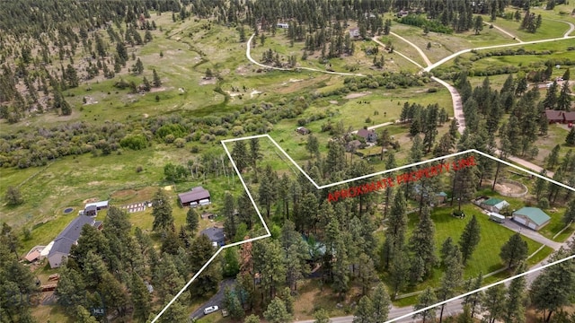 1561/1563 Colorado Gulch Dr, Helena, MT 59601 - aerial view of property and surrounding area featuring property parcel outlined