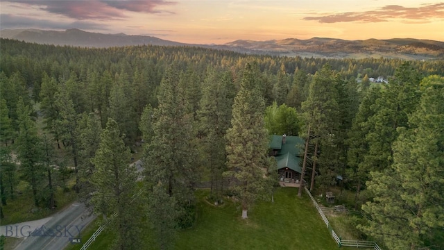 1561/1563 Colorado Gulch Dr, Helena, MT 59601 - aerial view at dusk of a view of trees and a mountain view