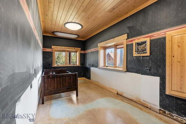 1380 Glacier View Dr, Deer Lodge, MT 59722 - bathroom featuring finished concrete flooring and wooden ceiling