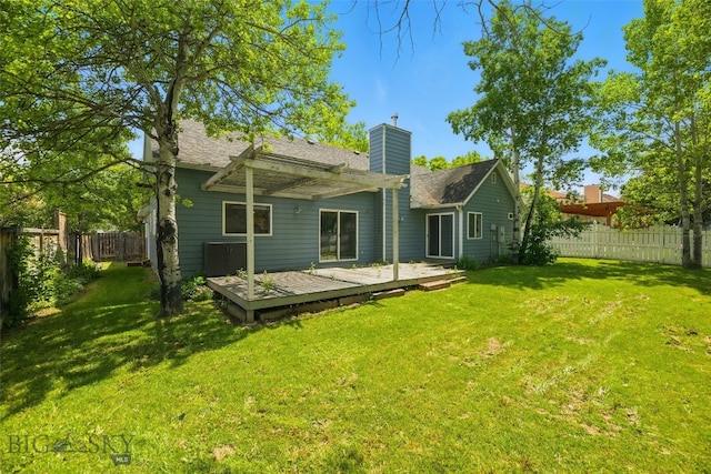1205 Brentwood, Bozeman, MT 59718 - back of house with a deck, a chimney, and roof with shingles