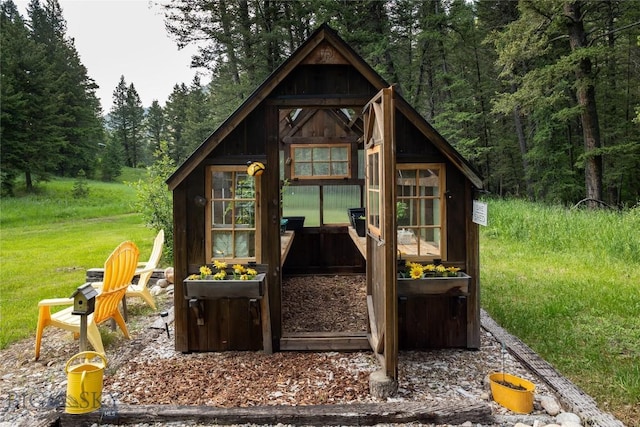 64370 Gallatin Rd, Gallatin Gateway, MT 59730 - view of greenhouse with a forest view