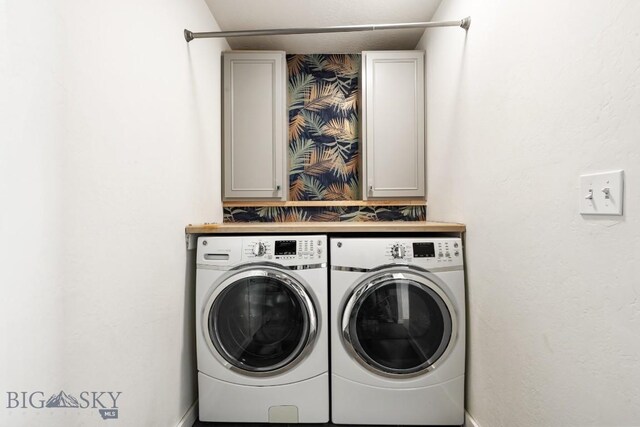 85 Shallow Brook Ln, Belgrade, MT 59714 - laundry area with cabinet space and independent washer and dryer