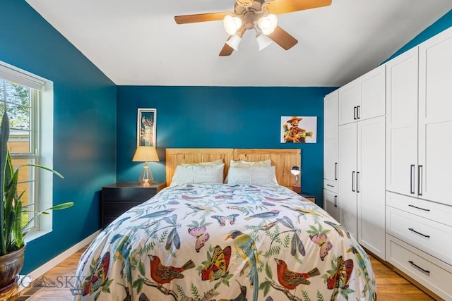 85 Shallow Brook Ln, Belgrade, MT 59714 - bedroom with light wood-type flooring, a ceiling fan, and a closet