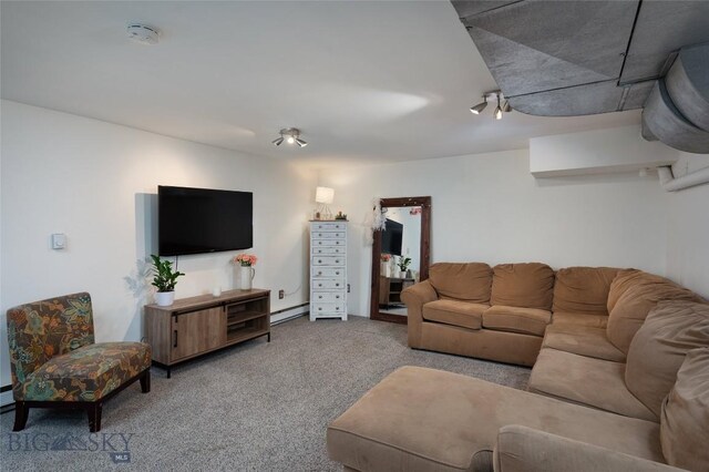 311 N 6th St, Manhattan, MT 59741 - carpeted living area featuring baseboard heating