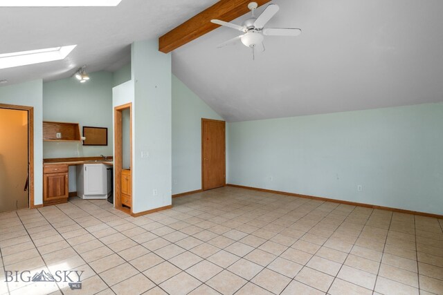 6385 Mt Highway 41, Whitehall, MT 59759 - unfurnished living room featuring a skylight and a ceiling fan