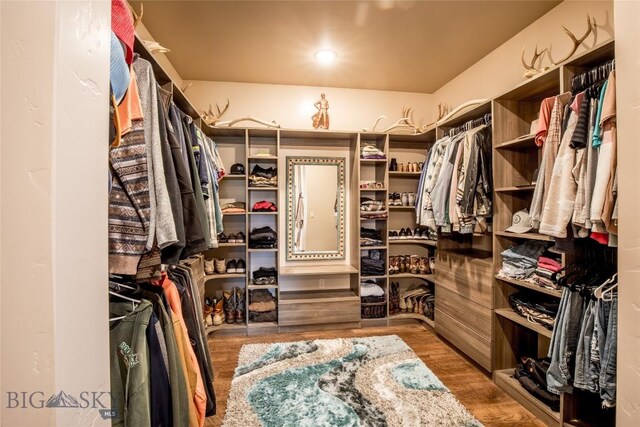 8 Sunset Ct, Ennis, MT 59729 - walk in closet featuring wood finished floors