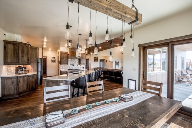 8 Sunset Ct, Ennis, MT 59729 - dining space featuring dark wood-style floors