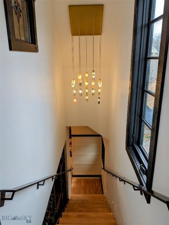 401 S Bozeman Ave, Bozeman, MT 59715 - staircase featuring wood finished floors
