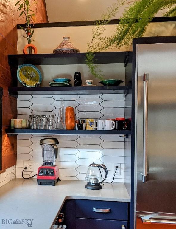 401 S Bozeman Ave, Bozeman, MT 59715 - bar featuring high end fridge and tasteful backsplash