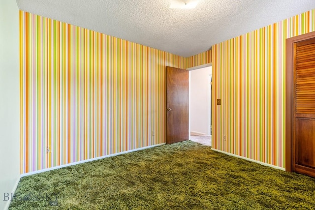 117 Henderson St, Bozeman, MT 59715 - carpeted spare room with a textured ceiling and wallpapered walls