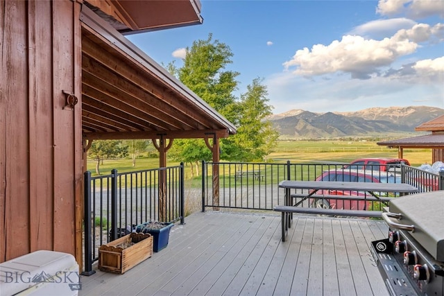 3573 Spain Bridge Rd, Belgrade, MT 59714 - wooden terrace with a mountain view