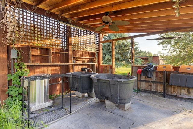 3573 Spain Bridge Rd, Belgrade, MT 59714 - view of patio / terrace featuring ceiling fan and area for grilling