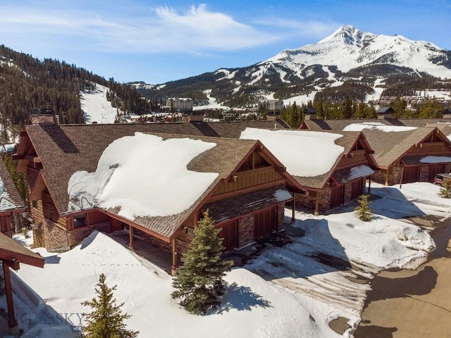 35A Heavy Runner Rd Unit 35A, Big Sky, MT 59716 - snowy aerial view featuring a mountain view