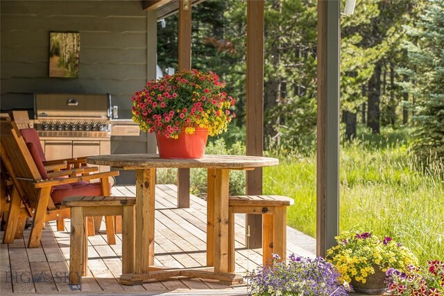 1255 Andesite Rd, Big Sky, MT 59716 - view of wooden terrace