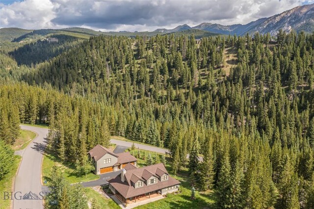 1255 Andesite Rd, Big Sky, MT 59716 - mountain view with a heavily wooded area