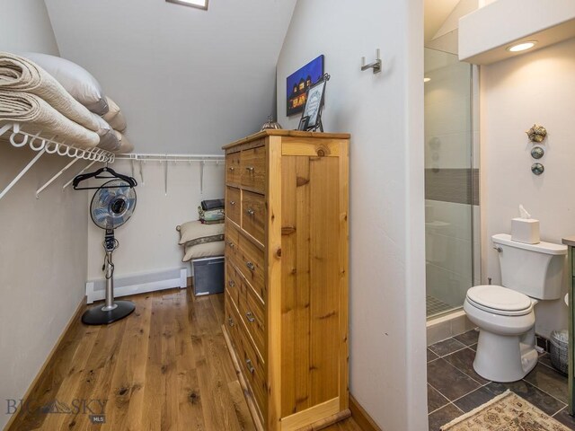 1255 Andesite Rd, Big Sky, MT 59716 - spacious closet featuring wood finished floors and vaulted ceiling