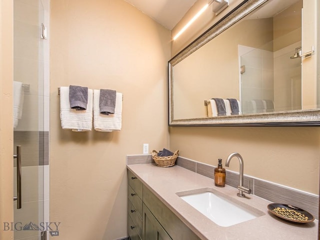 1255 Andesite Rd, Big Sky, MT 59716 - bathroom with vanity and a shower stall