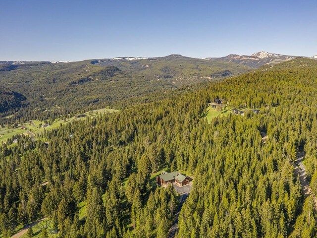 725 Sandhill Rd, Big Sky, MT 59716 - drone / aerial view of a heavily wooded area and a mountainous background