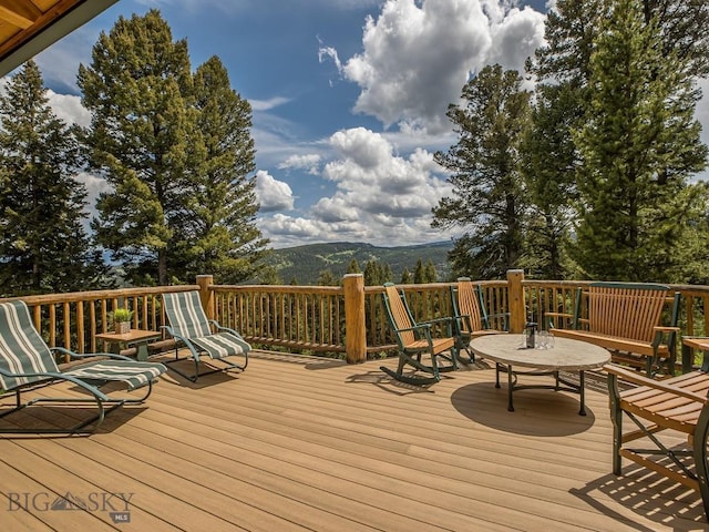 725 Sandhill Rd, Big Sky, MT 59716 - deck with a mountain view