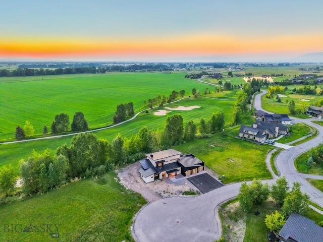 33 Leachman Ln, Bozeman, MT 59718 - aerial view at dusk of a view of rural / pastoral area
