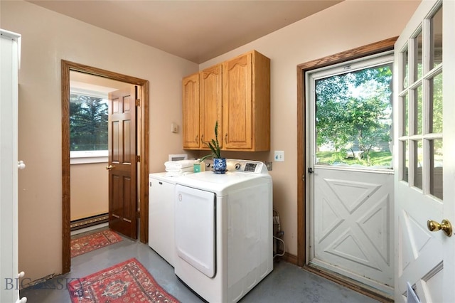 8373 Goldenstein Ln, Bozeman, MT 59715 - laundry area featuring cabinet space, washer and clothes dryer, and healthy amount of natural light