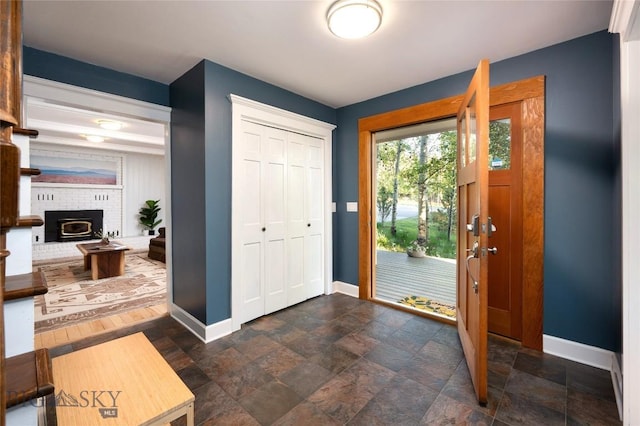 8373 Goldenstein Ln, Bozeman, MT 59715 - foyer with dark stone finish flooring