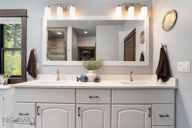 13011 Cottonwood Canyon Rd, Bozeman, MT 59718 - bathroom with double vanity and a tile shower