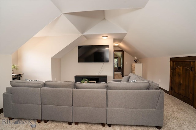 13011 Cottonwood Canyon Rd, Bozeman, MT 59718 - carpeted living area with vaulted ceiling