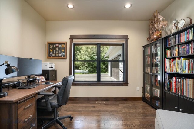 13011 Cottonwood Canyon Rd, Bozeman, MT 59718 - office space with dark wood-style flooring and recessed lighting