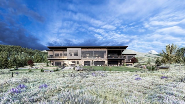 FourBarRanches Corbly Gulch, Belgrade, MT 59714 - rear view of property featuring a balcony and a mountain view