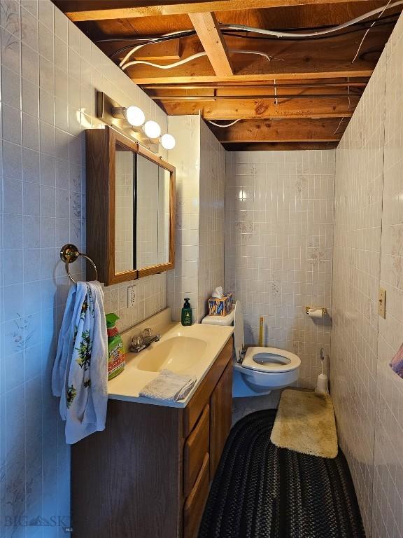 400 E 9th Ave, Big Timber, MT 59011 - bathroom with tile walls and vanity