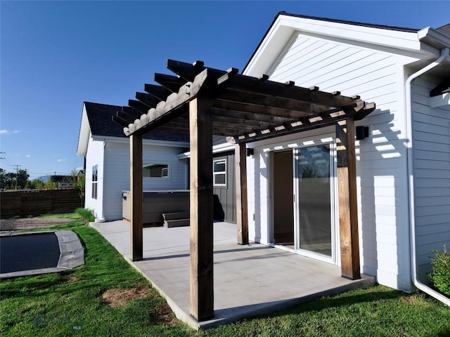 1991 Ryun Sun Way, Bozeman, MT 59718 - view of patio / terrace featuring a pergola and a hot tub